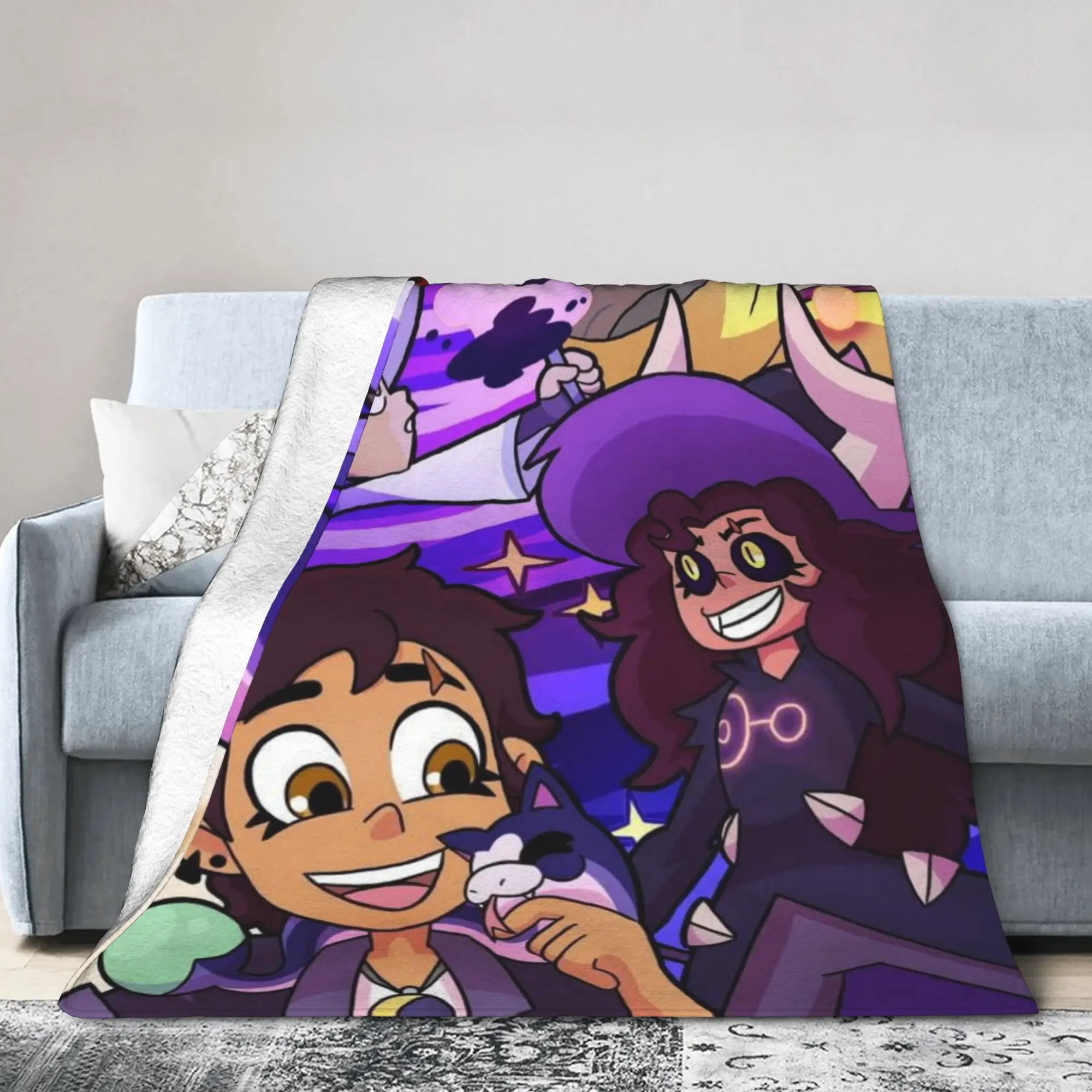Comfortable Owl House Horror Anime Blanket Merch Home Decorative  Throw Blanket Super Warm Fleece for Couch