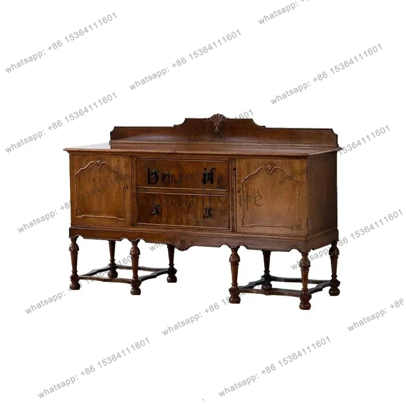 

French retro dining side porch cabinet antique locker neoclassical storage cabinetH