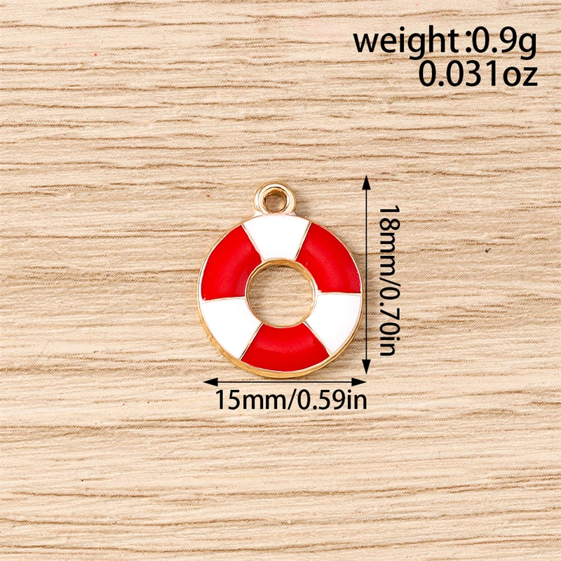10 Stück Niedliche Emaille-Anhänger mit Motiven von Badeanzügen, Schwimmringen und Segelbooten für die Schmuckherstellung, Halsketten, Ohrringe, DIY-Bastelzubehör – Detail 9