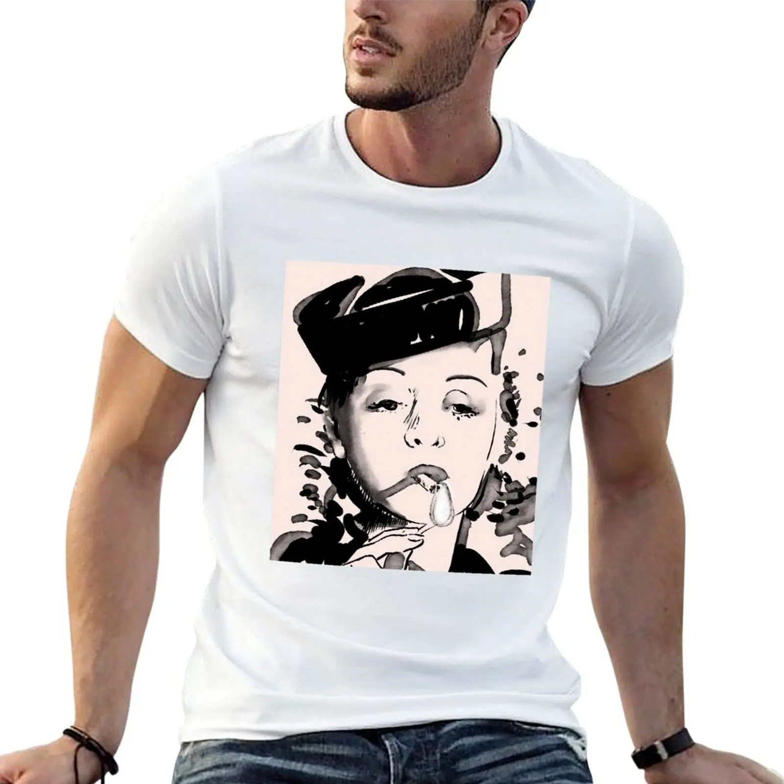 Camiseta Bette Davis Smoking, camisetas de algodão de alta qualidade, camiseta masculina de designer, camiseta masculina de algodão 100%