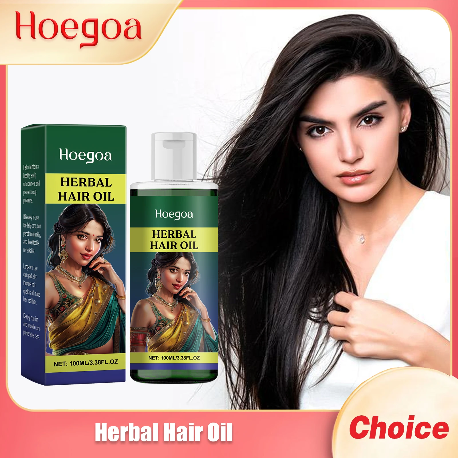 

HOEGOA Herbal Hair Oil Deep Hydration Nourish Scalp Repair Damage Reduce Loss Improve Quality Hair Nourishing Care Essential Oil