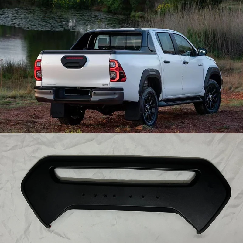 ABS Black Carbon Tailgate Cover For Toyota Hilux 2021 2022 2023 4x4 Rear Handle Bowl Cover Car Styling Auto Accessories