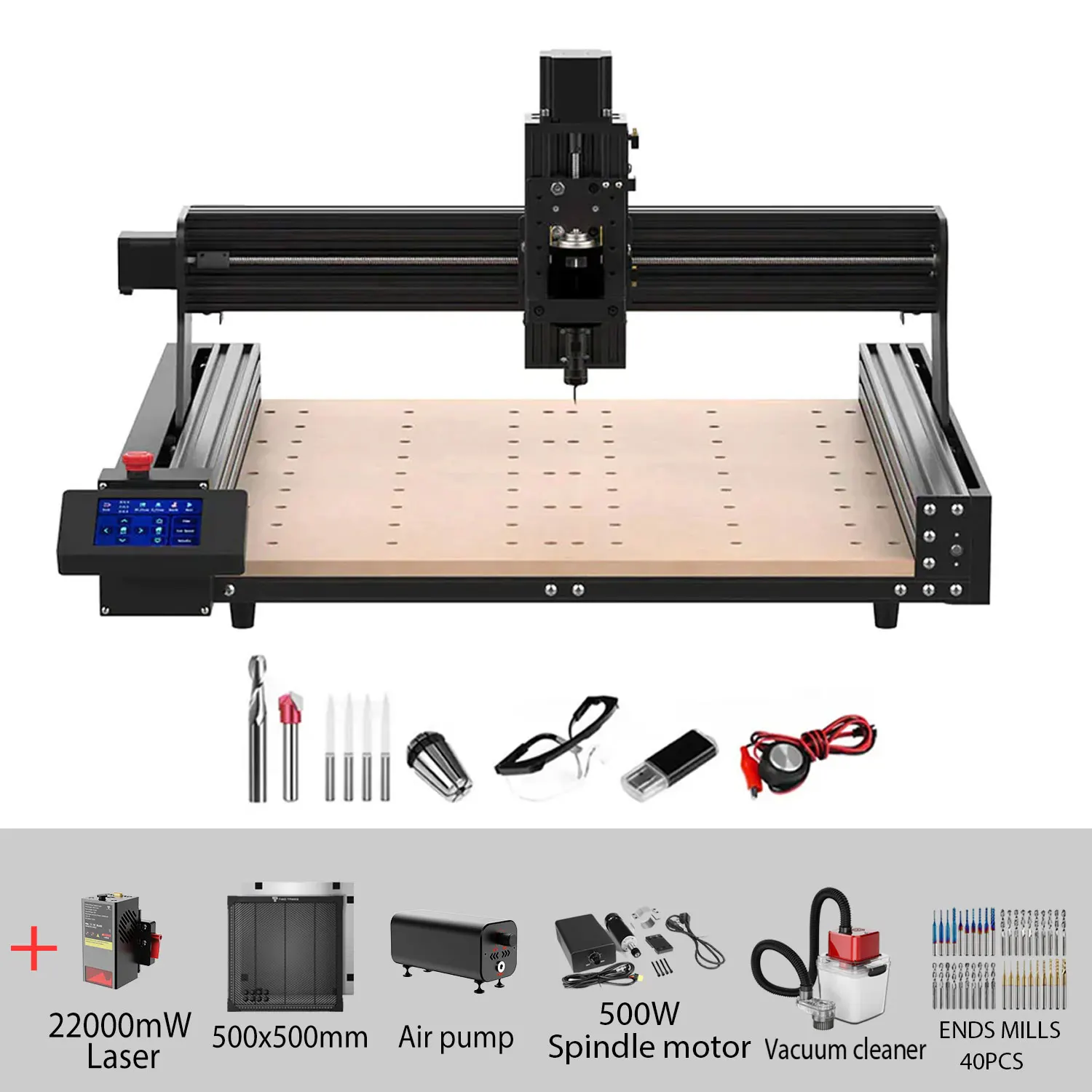 TWOTREES TTC450 CNC Router Enrutador de Madera Máquinas de Carpintería Herramientas CNC Máquina de Fresado y Corte para Tableros de Circuitos, Metal, PCB, PVC y Acrílico