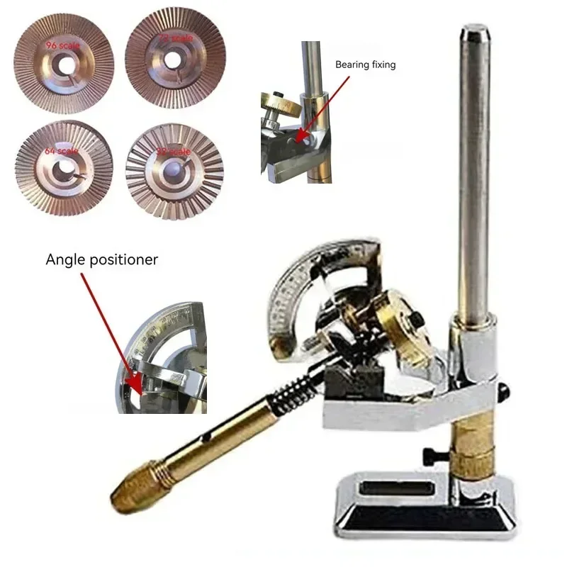 Lapidary Machine Gem Faceting Machine Gemstone Jade Angle Flat Milling Polishing Machine Adjustable with Dops(32 64 72 96 Scale)