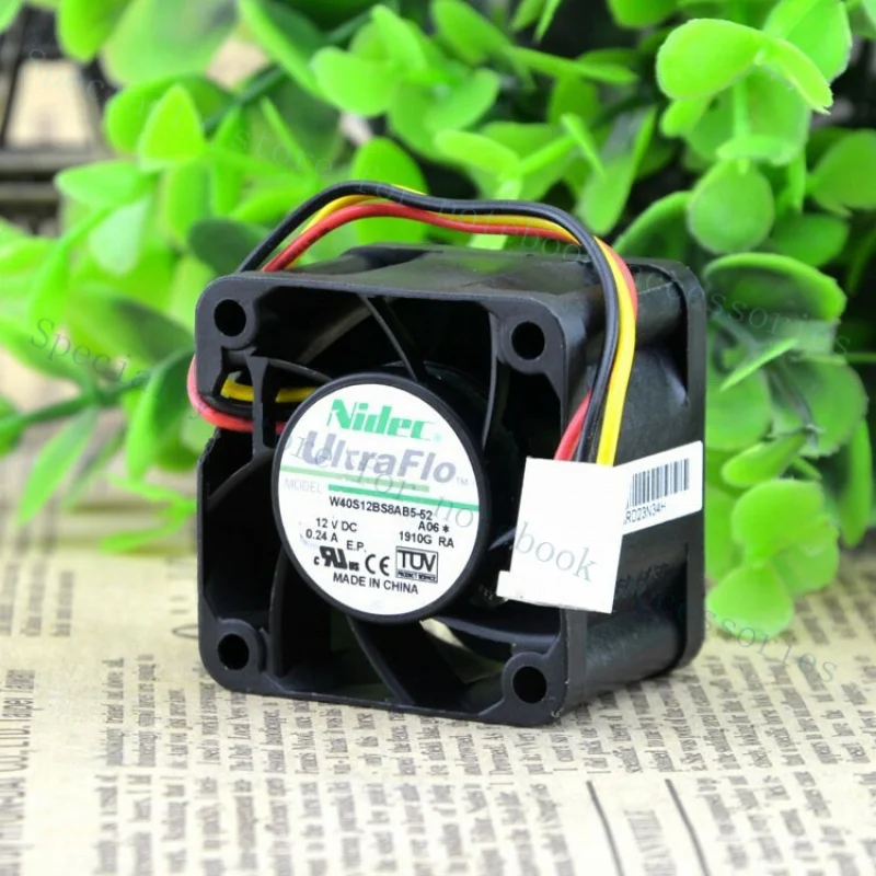 A+ NIDEC 40*40*28mm 4CM DC 12V 0.24A W40S12BS8AB5-52 3 Line Violent Cooling Fan