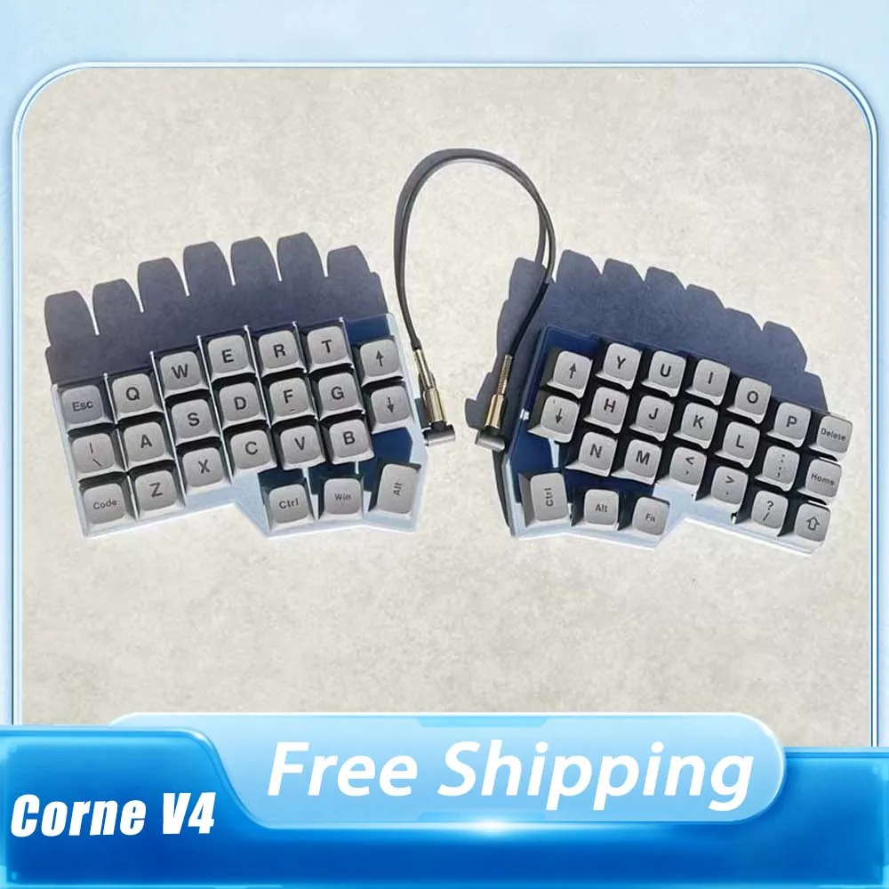 Corne V4 Split Keyboard RP2040 RGB Hot Swap Support QMK/VIAL Split Keyboard Kit Customized with 3.5mm Audio Line PC Gamer Gifts