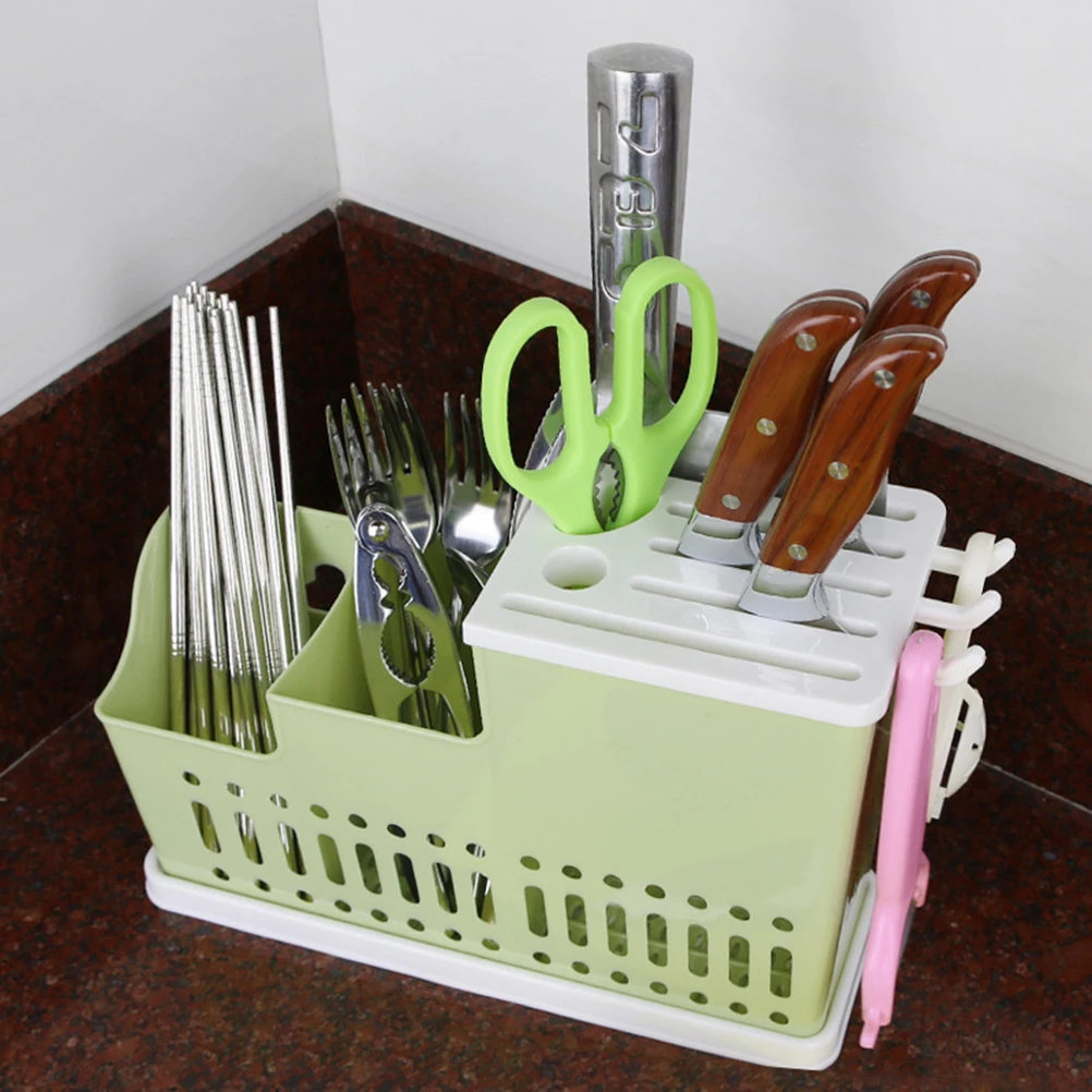 

Kitchen Utensil Holder Pp Reusable Lightweight Countertop Storage With Drain Holes Flatware Organizer For Chopsticks