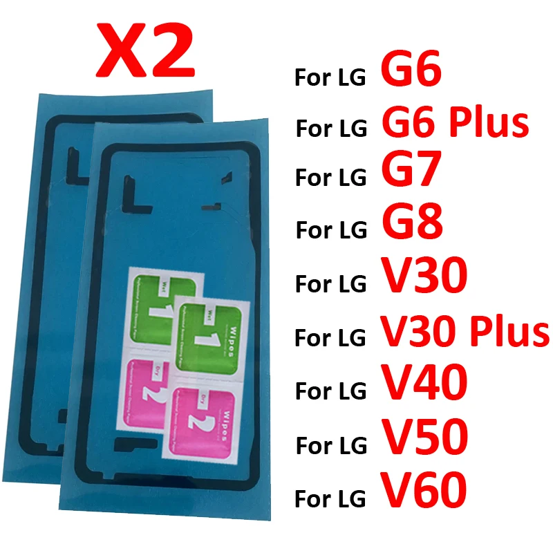 

Pop 2Pcs For LG G6 G7 G8 Plus Phone Housing Door Camera Pre-Cut Adhesive Back Glass Cover Panel Sticker Glue For V30 V40 V50 V60