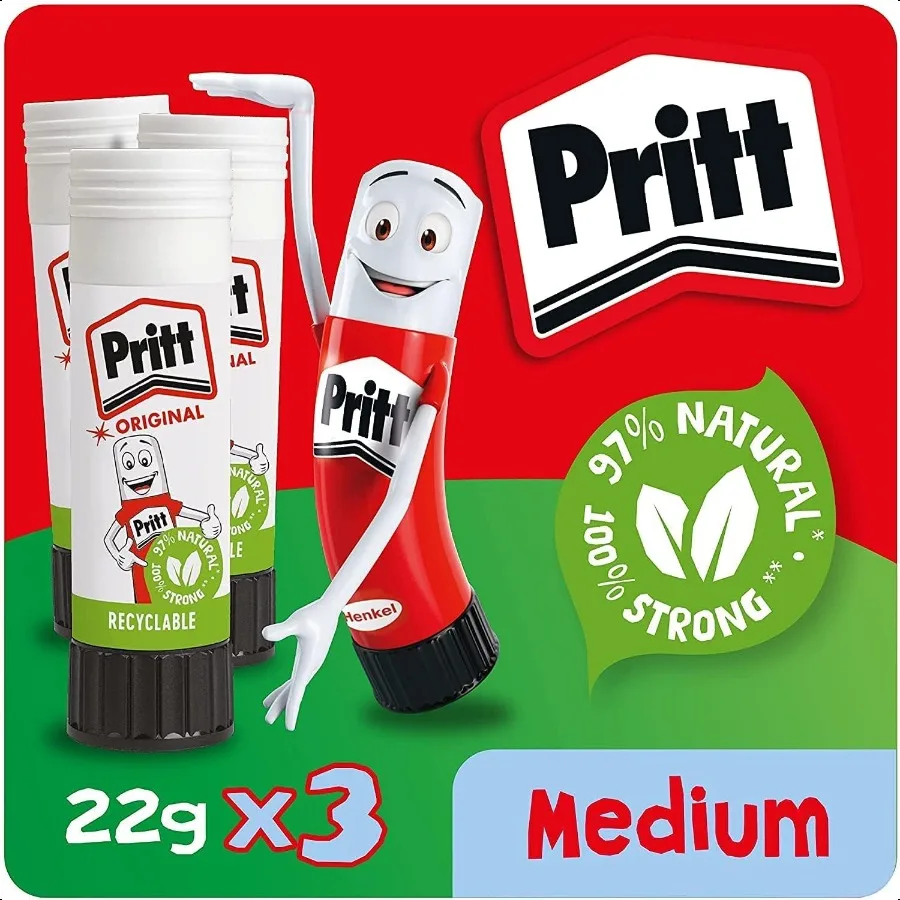 

Glue Stick Safe ChildFriendly Craft Glue for Arts Crafts Activities StrongHold Adhesive for School Office plies 22 g Pack of 3