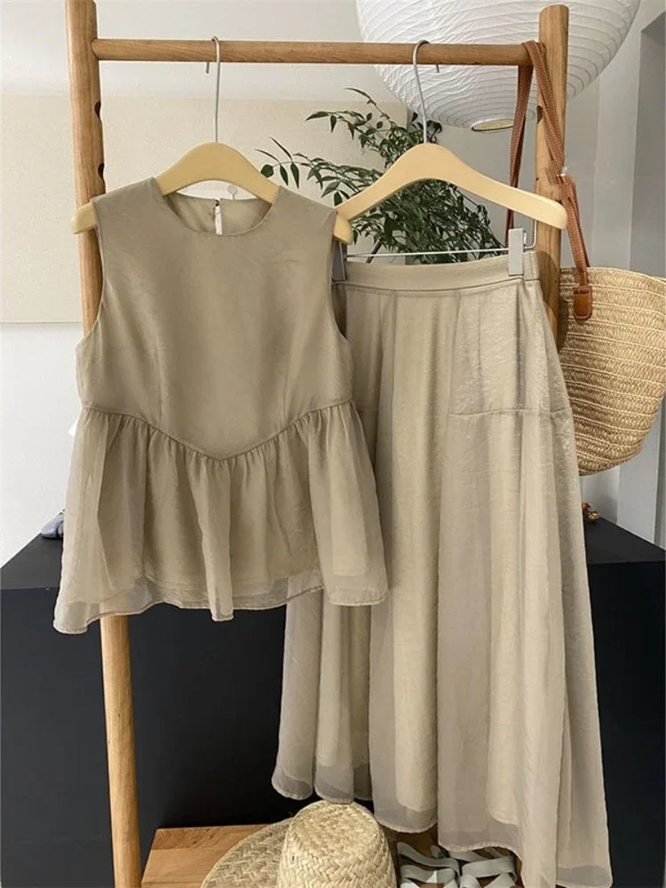 

Kawaii 2 Pieces Skirt Sets for Women Promotion Vintage Summer Clothes 2025 Cheap Clothing Offers Jacket Fashion Y2k Woman Outfit