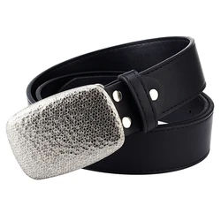 Fashion Belt Big Brand Silver Buckle Simplicity Men Trouser Women Keans Waistand