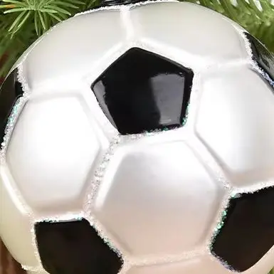 

Рождественский стеклянный кулон в форме футбола, украшение для домашней сцены