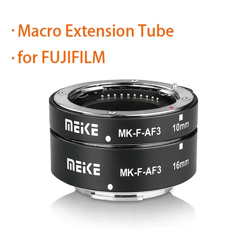 Meike MK-F-AF3A Auto Focus Macro Extension Tube 10mm 16mm for FUJIFILM XPro-2 X-Pro1 X-T1 X-A2 X-E2 X-H1 X-E3 X-E2s X-M1 X-A5