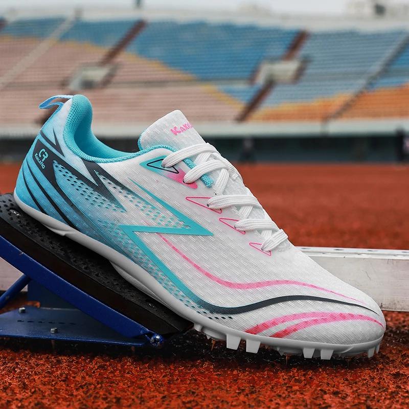 Men Sprint Shoes Athletic Professional Running Long Jump Light weight Track Spike Soft Field Non Slip Nails Race Racing Match