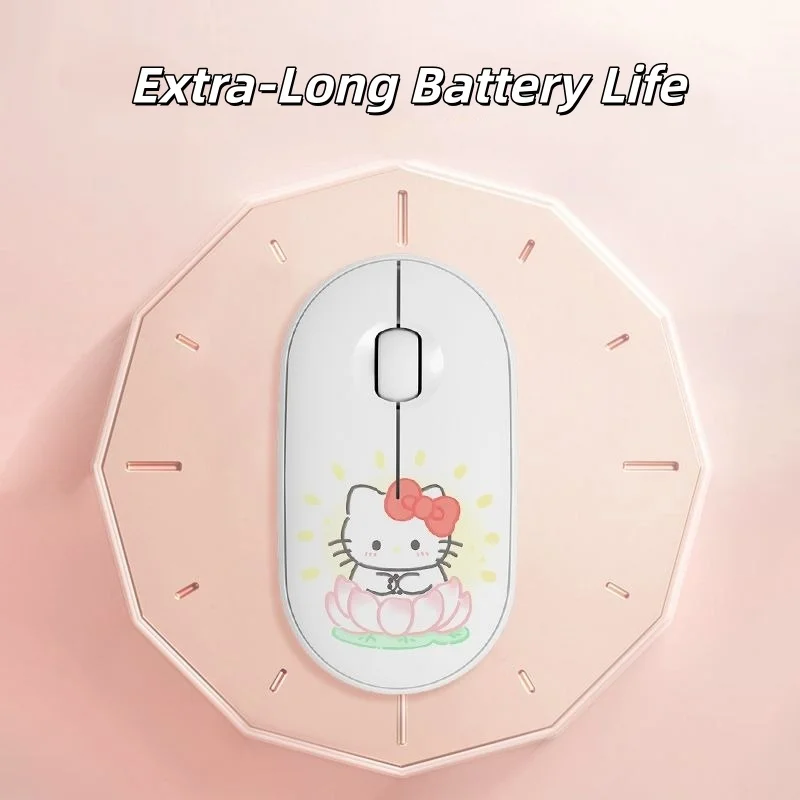 

Hello Kitty Wireless Bluetooth Mouse Cute Mini Portable Ergonomic Design Mouse 2.4G Wireless Silent Mouse for Laptop Computer