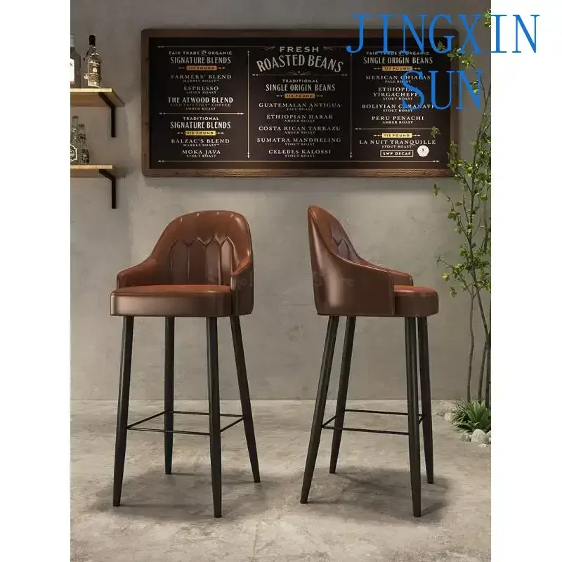 Light Luxury Retro Solid Wood Bar Table Chair Combination Tavern Of High Stool Clear Loose
