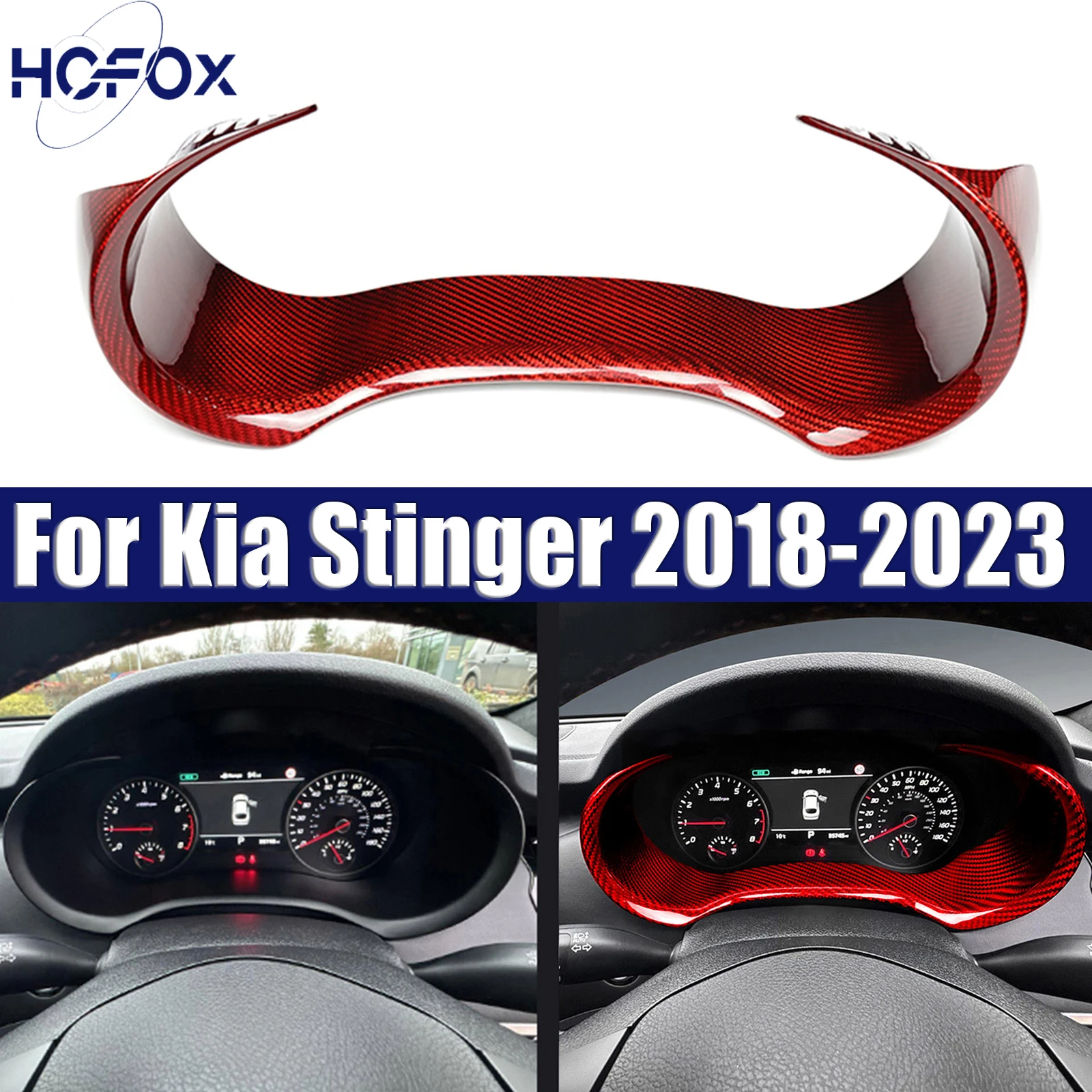 Car Speedometer Frame Cover Trim Real Carbon Fiber For Kia Stinger 2018-2023