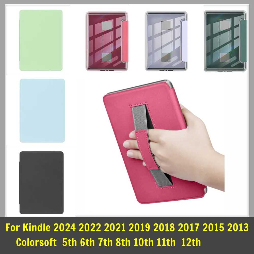 Clear Back Case For Kindle Oasis 9th 10th Colorsoft Paperwhite 2024 6th 7th 8th 12th 11th 10th 6 6.8 7 Inch Handle Ebook Cover