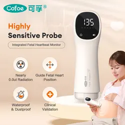 Cofoe 3.0MHz Fetal Doppler Heartbeat Detector Baby For Heart Beat Monitor Led Backlight Pulse Meter