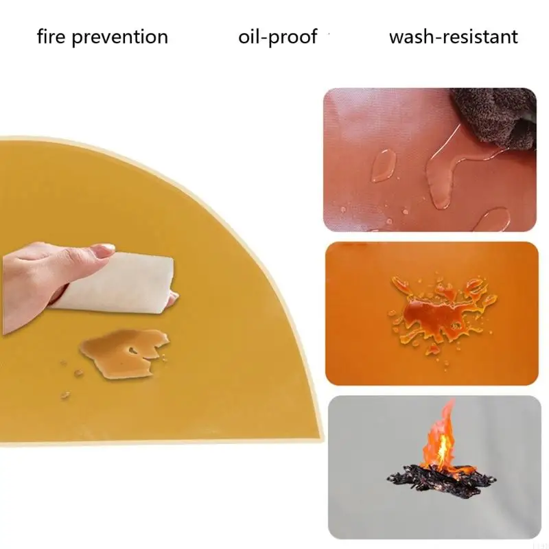 سجاد مقاوم للحريق لحماية درجة الحرارة من الألياف الزجاجية سيليكون حصيرة لموقد الخشب والشوايات حفرة النار F19E #2