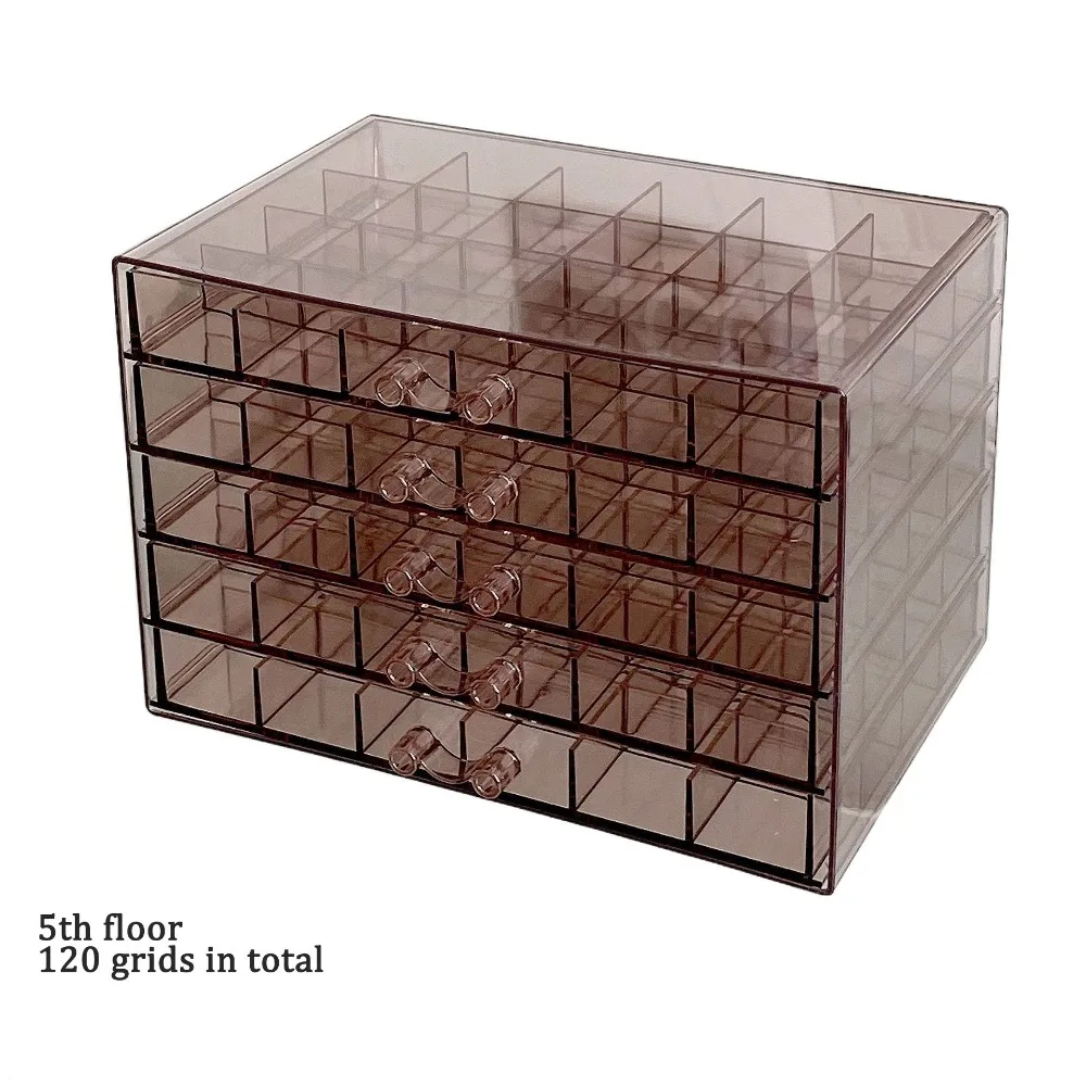 

120Grids Jewelry Storage Box Drawer Style Acrylic Jewelry Transparent Box Ring Earring Dustproof Jewelry Sorting Box Bathroom