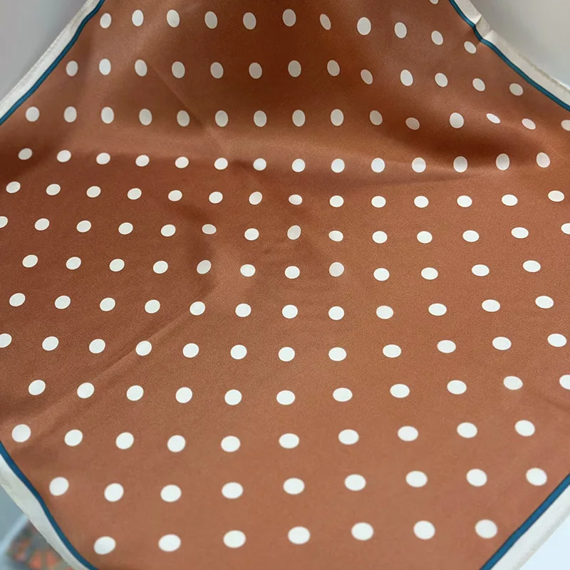 2025 New Polka Dot Scarf 100% High Sense 53 Square Summer Fashion