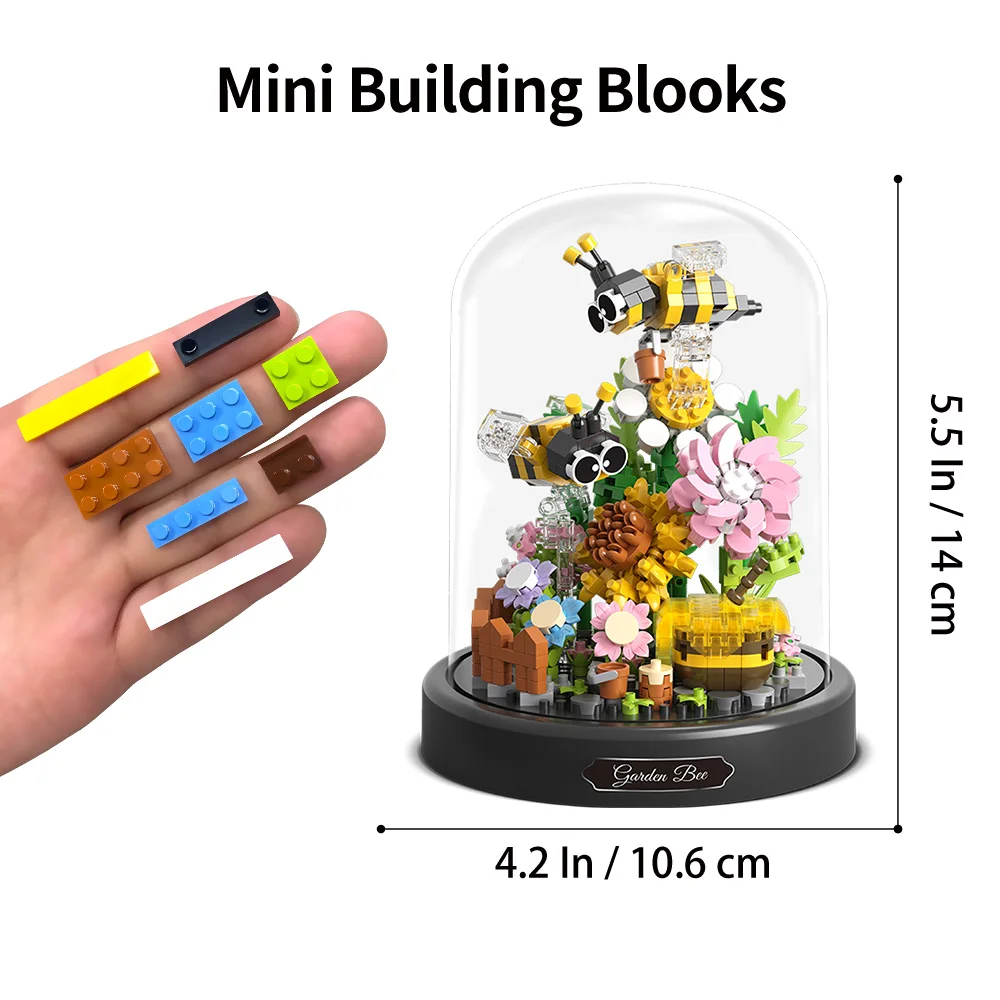 Flower Bouquet Building Sets, 588 PCS Animals Flowers Botanical Collection Mini Bricks Building Blocks Toy for Adults