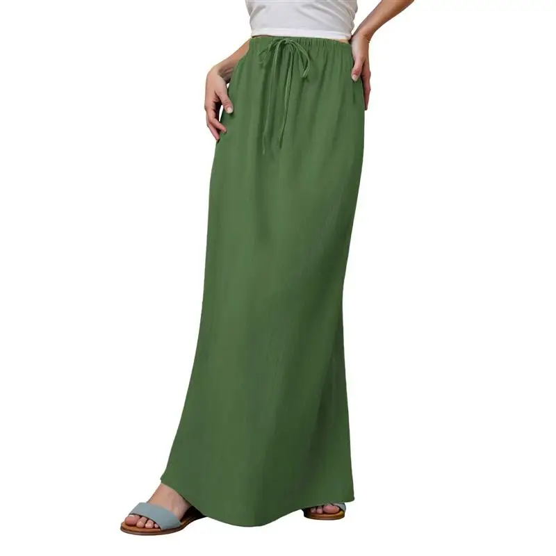 Elastic Waisted Multi Colored Women's Skirt Vintage Spliced Design Alluring Half-length Fashionable for Young Women