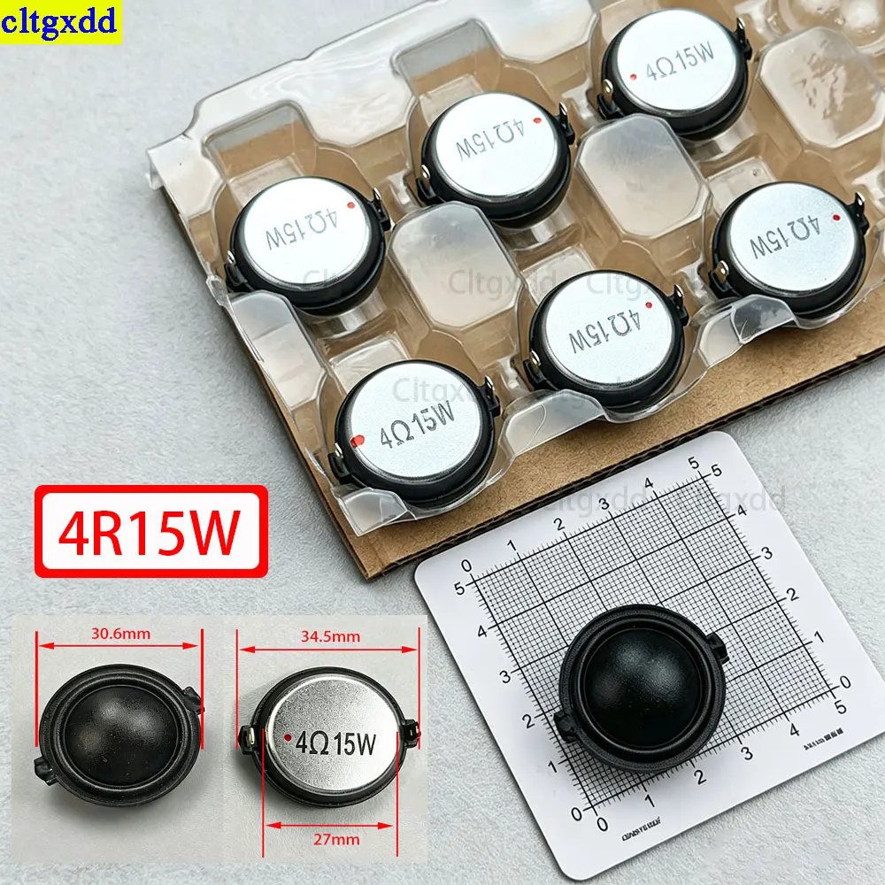 Cltgxdd 1Piece 4 ohm 15 Watt Dome Small High Pitched Speaker 30mm 4R 15W High-Quality Home Audio Speaker Circular Amplification
