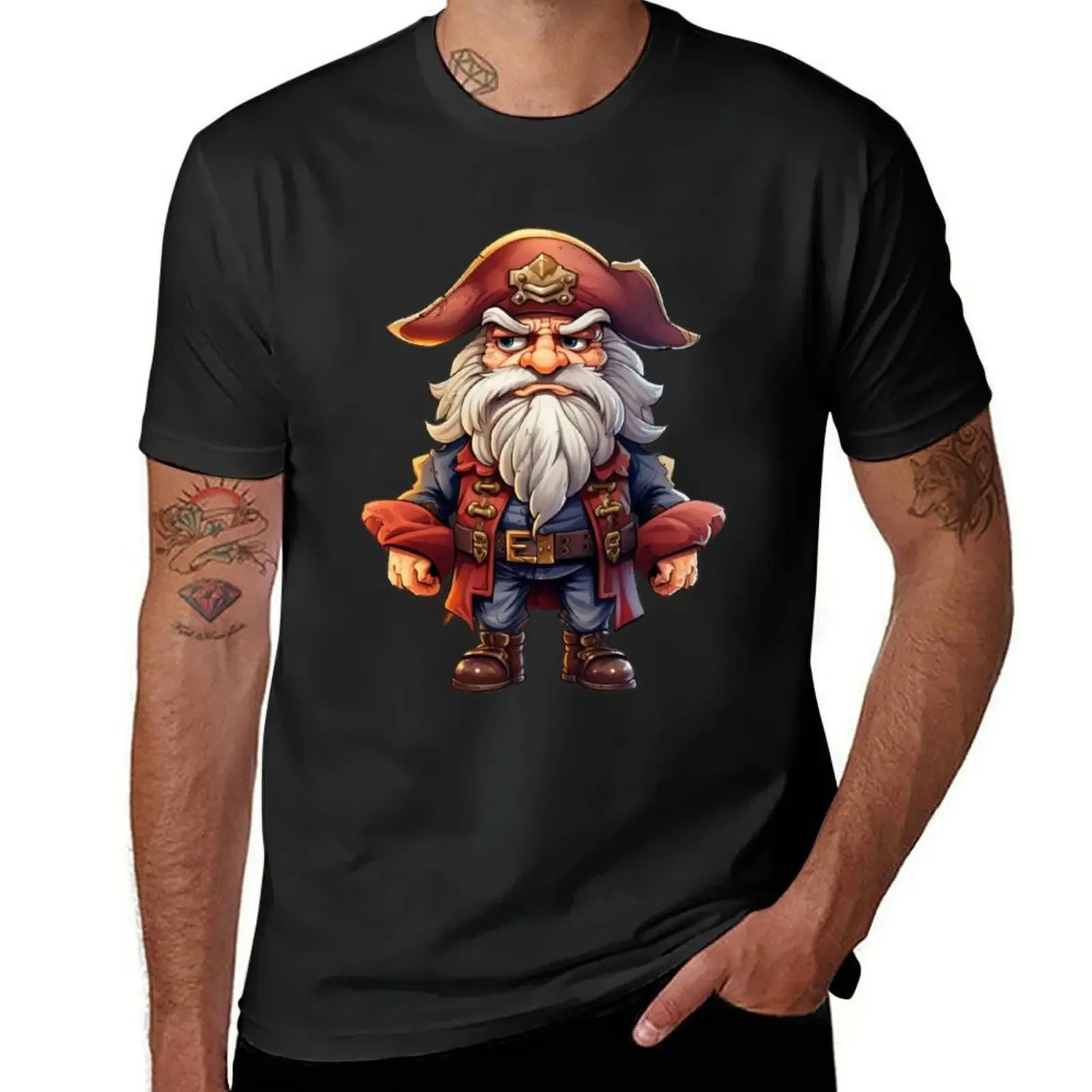 Kawaii White Beard Pirate Captain T-Shirt oversizeds cute clothes designer shirts men t shirts