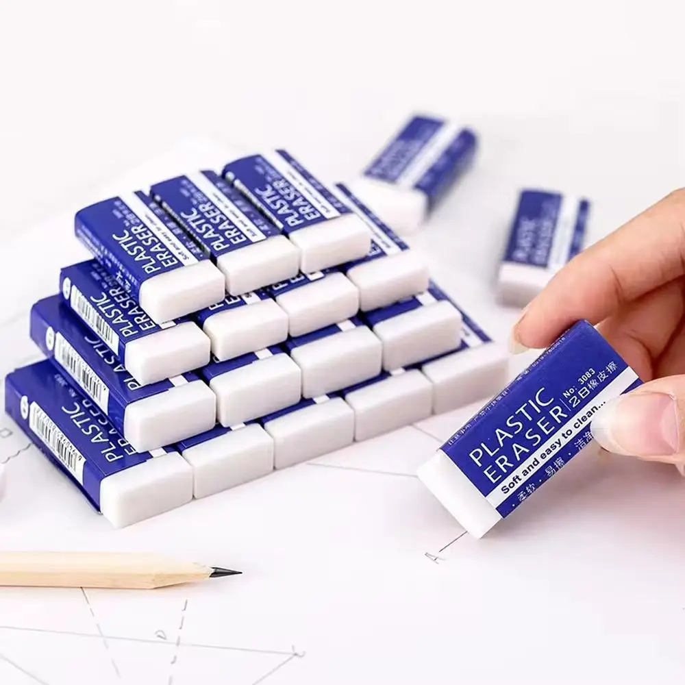 

15/30pcs Simple TPR 2B Student Eraser Easy To Clean Less Debris Soft Rubber Eraser Traceless White Pencil Wipe Eraser Children