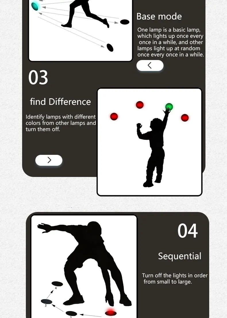 Neues Reaktions-Agilitätstraining-Licht, Kinder-Fitness-Training, Fernbedienung zur Lichtsteuerung – Detail 9