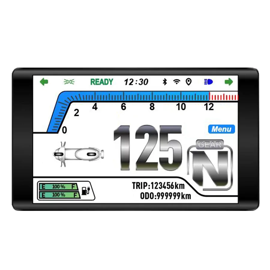 

Интеллектуальный сенсорный дисплей Lvhu Carplay 2.0 для мотоциклов Yamaha/Kawasaki: передний приборный экран для бизнес- и люксовых моделей