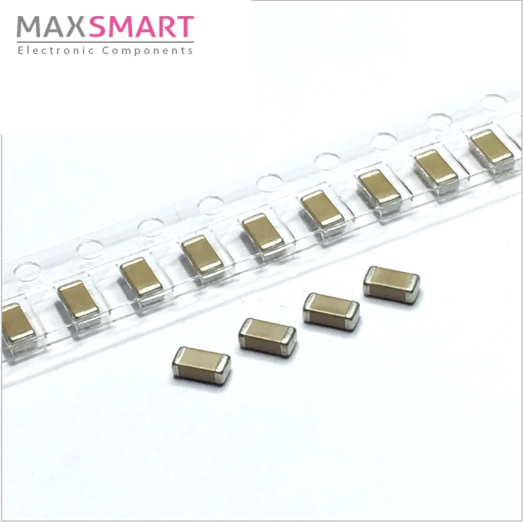 100pcs 1206 SMD Chip Multilayer Ceramic Capacitor 43p/62pF/3.9nF/6.8nF/18nF/10nF/27nF/56nF/330nF/680nF/820nF/0.33uF/0.68uF, MLCC