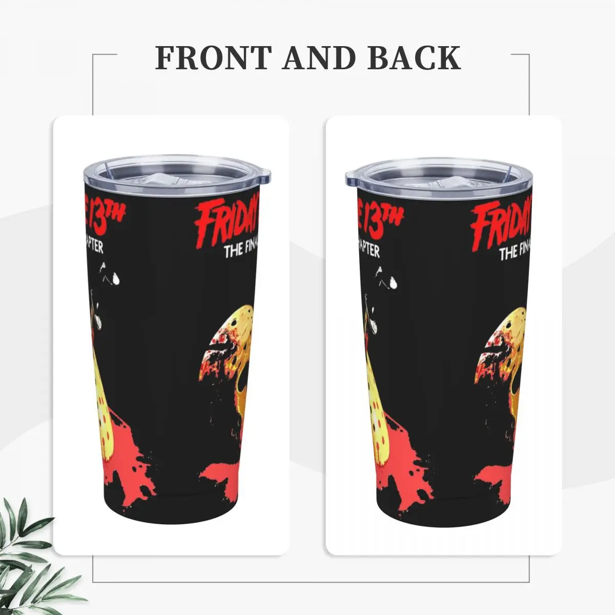 Friday 13th Jason Voorhees Tumbler Vacuum Insulated Horror Movie Halloween Coffee Cup Vacuum Flask School Mugs Water Bottle 20oz