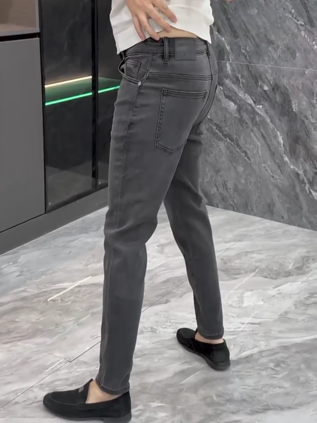 

Мужские модные деловые джинсы из высокоэластичного денима, удобные, высокого качества, осенние, новые, молодежные, прямые, зауженные, облегающие
