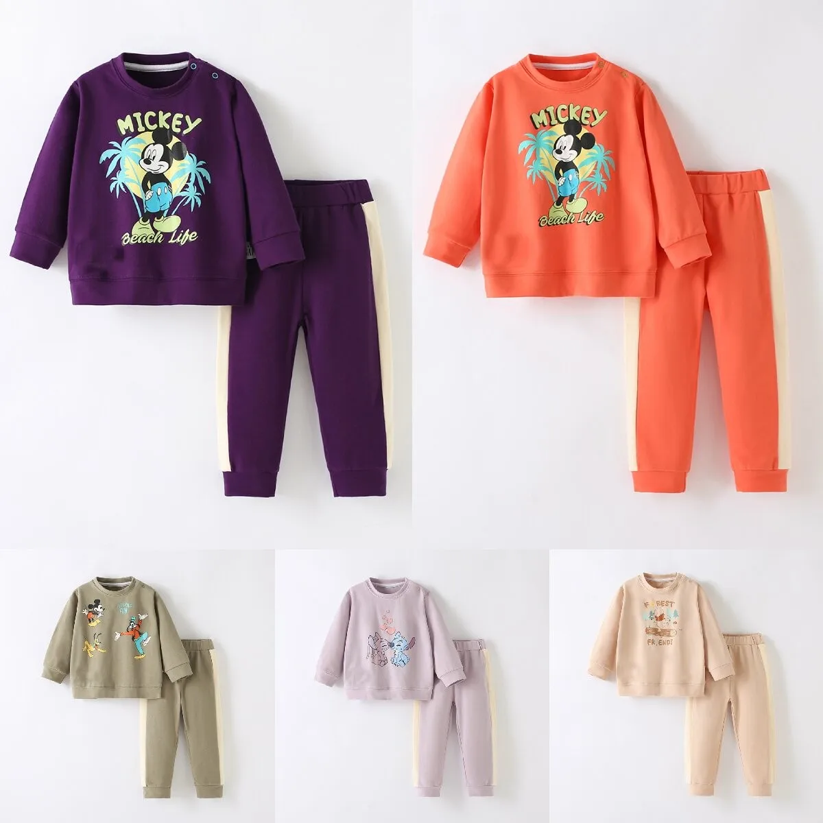 1 2 3year Old Children Mickey Sweatshirt Suit Spring Autumn Kids Clothing Loose Fashion Cartoon Printed Long Sleeve Tops + Pants