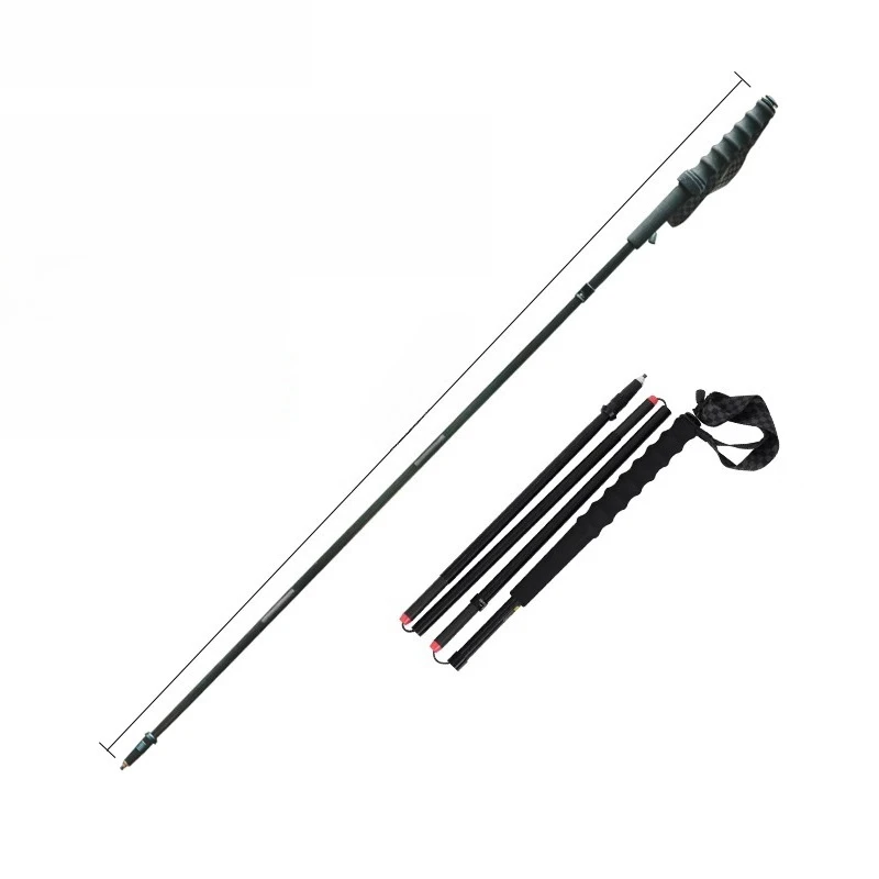Mountaineering Upgraded Carbon Mountaineering Cane, Folding Cane Hiking Cross-country Cane Outdoor
