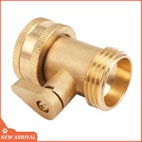 Emption!3/4 Inch Garden Hose Water Pipe Connector Brass Valve Faucet Taps Splitter With Shut Off Switch