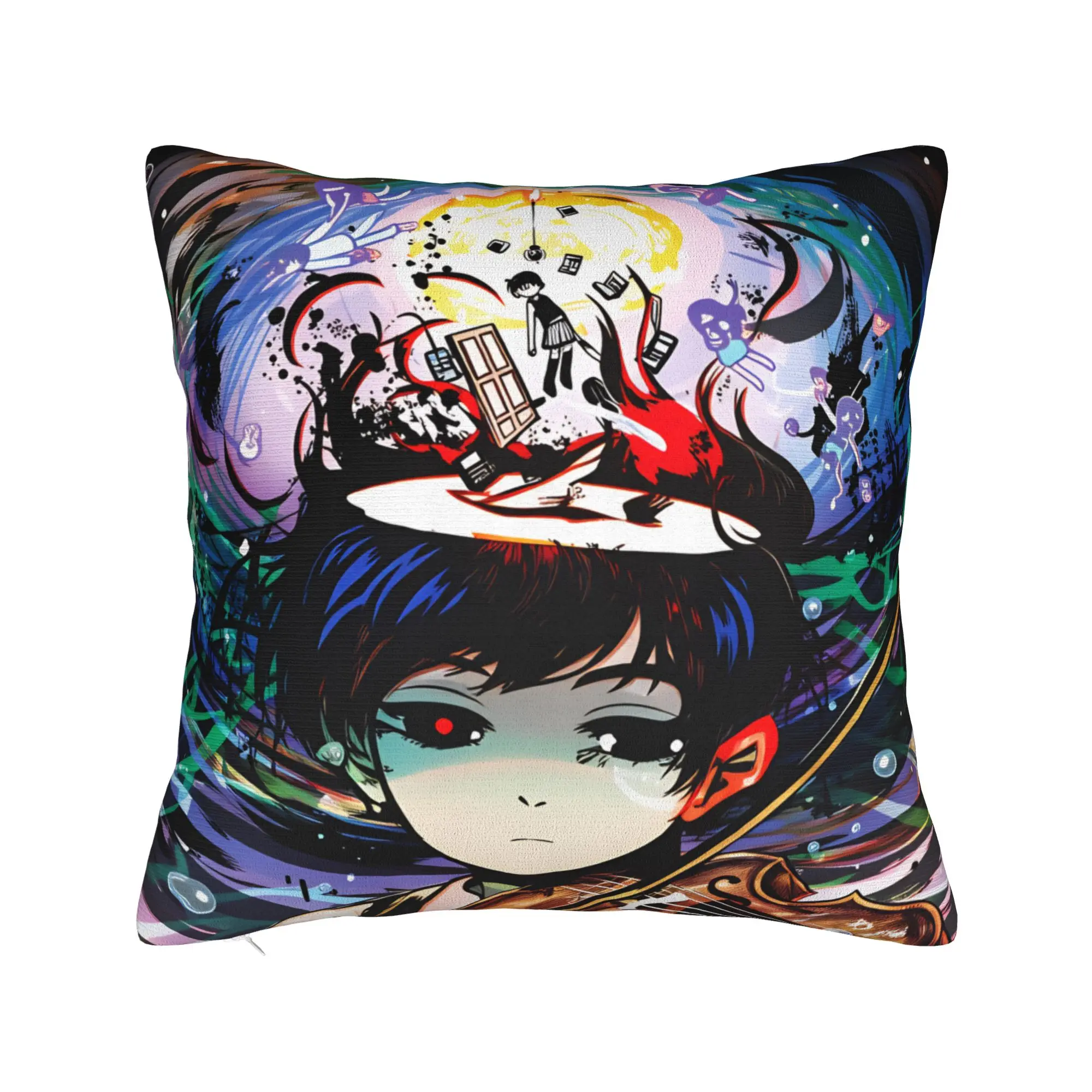 Sunny Omori Pillowcases Game Coral Funny Pillow Case For Chair Sofa Home Decor Graphic Pillow Cover
