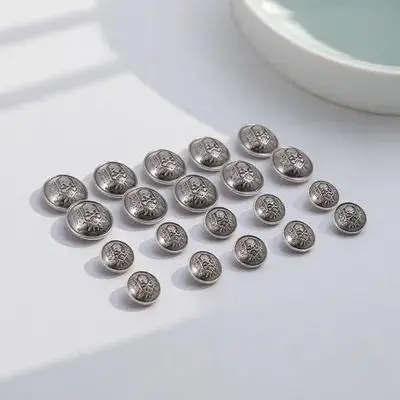 

20Pcs Metal Sewing Buttons Alloy Durable Round Decorative Buttons for Coats Shirts Sweaters DIY Clothing Decoration