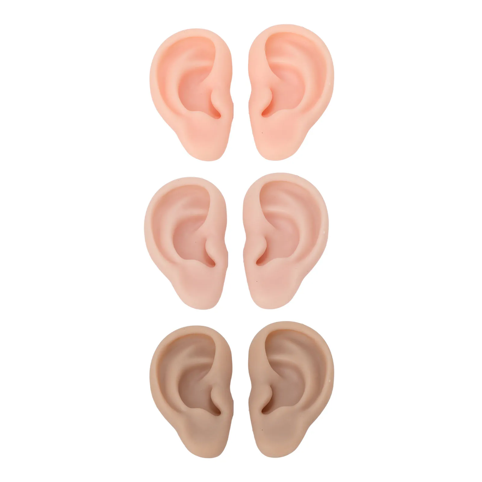 1 Paar Silikon-Ohrmodell, weiches, flexibles Simulations-Ohrmodell für Ohrringe, Display, Ohrpiercing, Übung, weiches Silikon-Ohrmodell – Detail 7