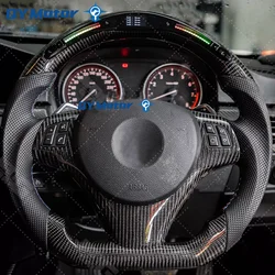 LED Carbon Fiber Perforated Leather Fit For BMW Steering Wheel Volant E89 E90 E91 E92 E93 330i 335i 328i M3 2005-2012 3 Series