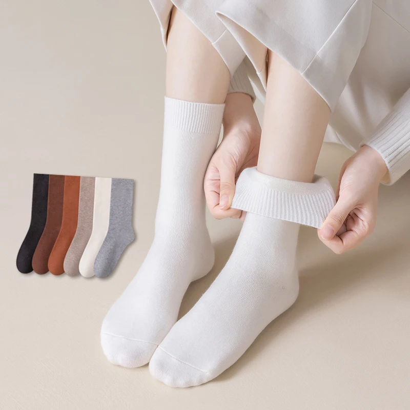 Women Socks High Quality Preppy Style New Solid Color Long Socks For Girls Breathable Soft Casual Daily Basic Plain Socks Warm