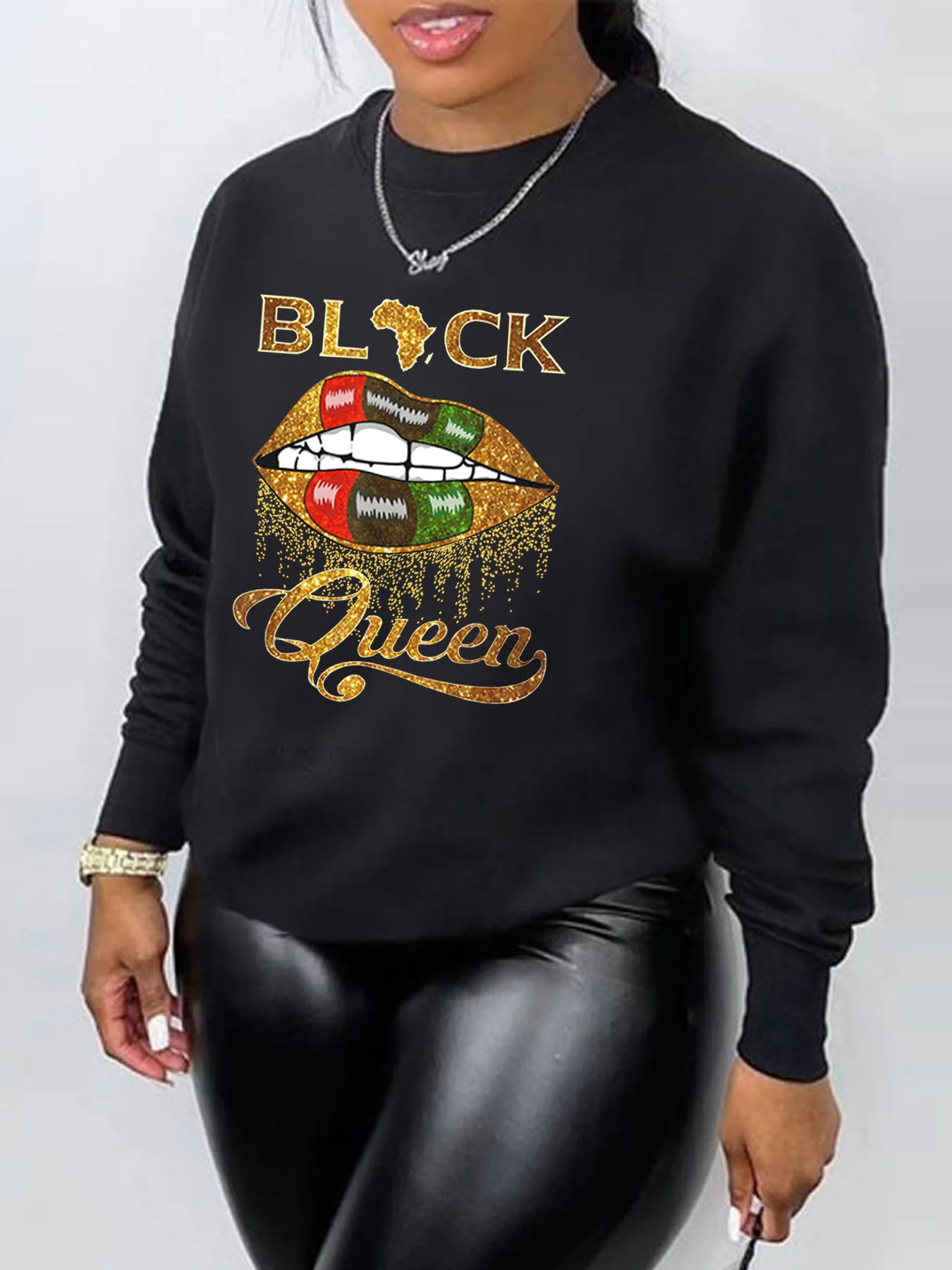 Loose OversizeSweatshirt And Leggings Women\'s Suit Short Hip Hop Queen Printed Long T Shirt Loose o Neck Sexy Mini R