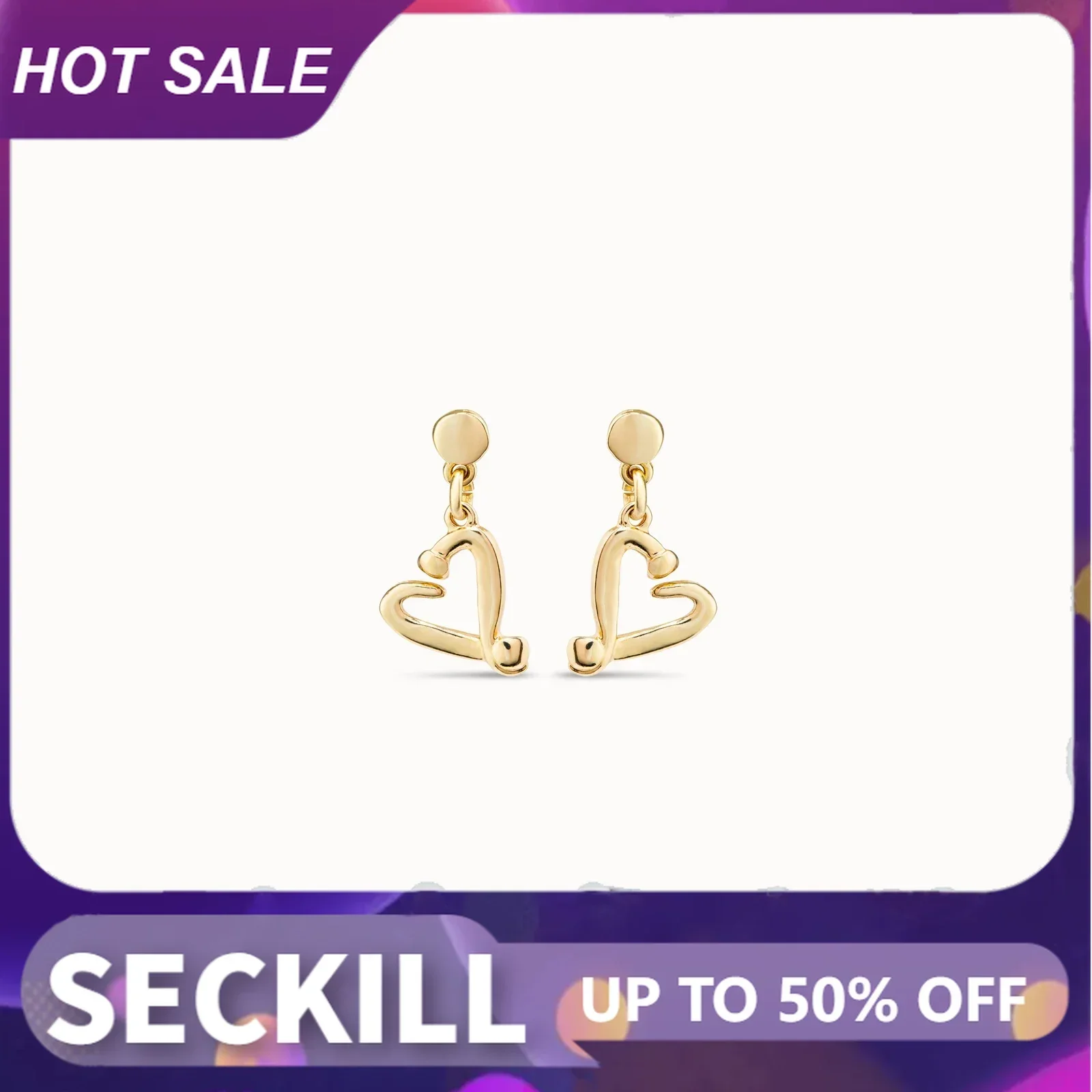 2025 AHAUNO Original New Product Spain Jewelry 14k Gold Fashion Heart Earrings Women's High Quality Valentine's Day Gift