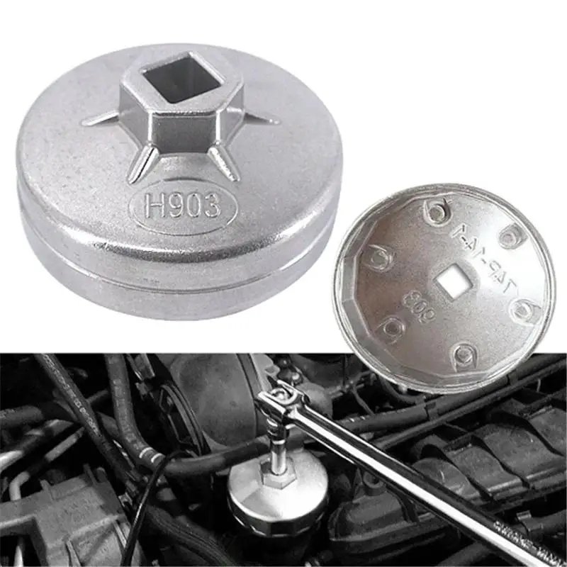 

74mm 14-Tooth Aluminum Oil Filter Wrench Socket Remover Tool For BMW Audi Benz Vehicles Auto Maintenance