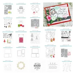 New 2024 Dies Stamps Christmas Trees North Pole Mail Stocking Die Pretty Packages Stencils Collection DIY Scrapbooking Card Make