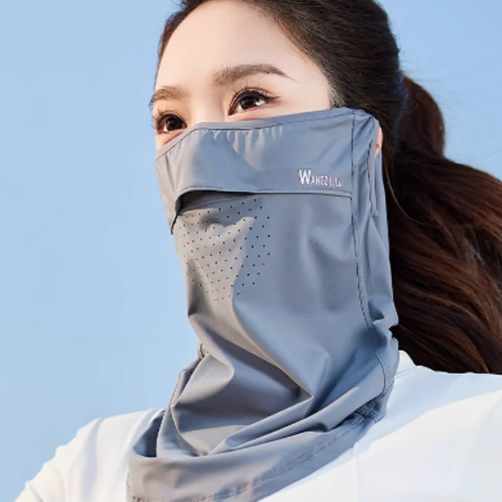 

Neck Cover Ear Hanging Sunscreen Face Mask UV Protection Breathable Riding Mask Thin Elastic Sun Protection Face Towel Sports
