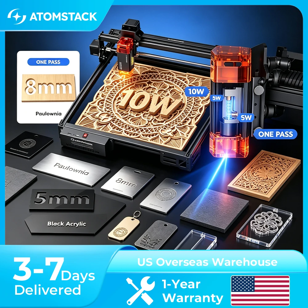 Industrial Acrylic Laser Cutter - Mesin Pengukir Laser ATOMSTACK A10 10W
